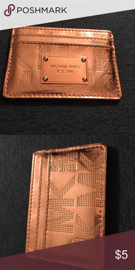 michael kors rose gold credit card holder|Michael Kors card holder sale.